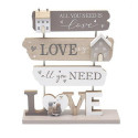 All You Need Is Love Wooden Freestanding Decoration