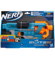 NERF ELITE 2.0 COMMANDER GUN WITH 12 FOAM BULLETS