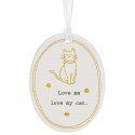White Thoughtful Words Oval Cat
