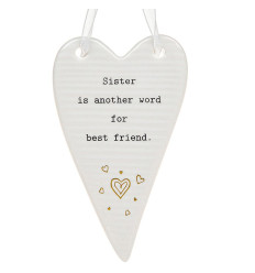 White Thoughtful Words Heart Sister