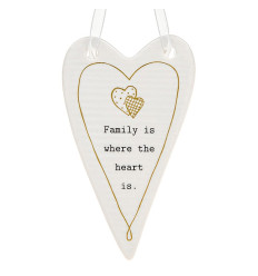 White Thoughtful Words Heart Family