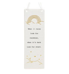 White Thoughtful Words Rectangle Plaque Stars