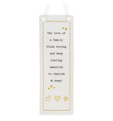 White Thoughtful Words Rectangle Plaque Family