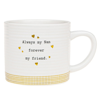 White Thoughtful Words Ceramic Mug Nan