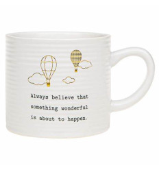 White Thoughtful Words Ceramic Mug Believe
