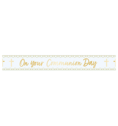On your Communion day Banner - Gold - 2.7m