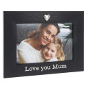 Heartfelt Black Photo Frame Love you Mum 6"x4"