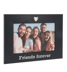 Heartfelt Black Photo Frame 'Friends Forever' 6"x4"