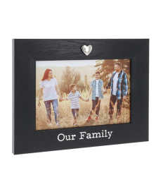 Heartfelt Black Photo Frame 'Our Family' 6"x4"