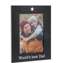 Heartfelt Black Photo Frame 'Worlds Best Dad' 6"x4"