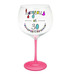 Just Saying Gin Glass Birthday 30th