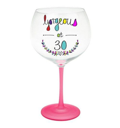 Just Saying Gin Glass Birthday 30th