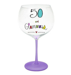Just Saying Gin Glass Birthday 50th