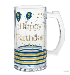 Rush Domino Happy Birthday Beer Glass Tankard