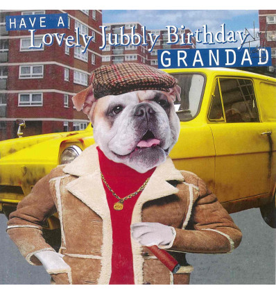 Funny animal card Happy Birthday Grandad