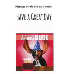 Funny animal card Happy Birthday Dude!