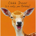 Funny animal card Deer Birthday