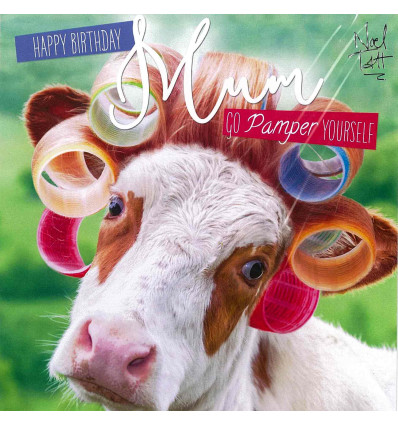 Funny animal card Happy Birthday Mum!