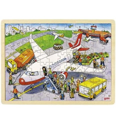 Goki Wooden Giant Jigsaw Puzzle At the Airport - 96 Pieces