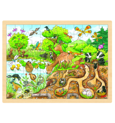 Goki Wooden Giant Jigsaw Puzzle `Exploring Nature` 96 Pieces