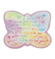Be a Butterfly, Children's Wooden Prayer Plaque