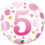 Birthday Foil Balloon PINK DOTS AGE 5 - 18 inch