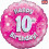 Pink Holographic Happy 10th Birthday Foil Balloon - 18 inch