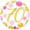 Pink & Gold Dots Age 70 Birthday Foil Balloon - 18 inch