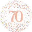 White & Rose Gold Holographic 70th Sparkling Fizz Birthday Foil Balloon - 18 inch