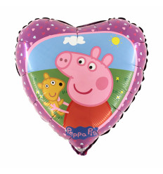 Peppa Pig & Teddy Heart Foil Balloon - 18 inch