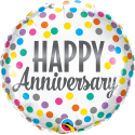 HAPPY ANNIVERSARY CONFETTI DOTS Foil Balloon - 18 inch