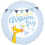 Blue Christening Giraffe Foil Balloon - 18 inch