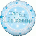 On Your Christening Boy Foil Balloon - 18 inch