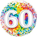 Age 60 Rainbow Confetti Foil Balloon - 18 inch