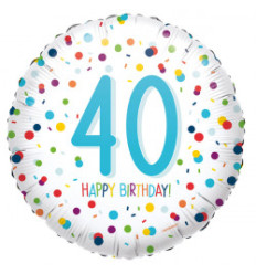 Confetti 40th Birthday Foil Balloon - 18 inch