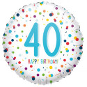 Confetti 40th Birthday Foil Balloon - 18 inch