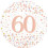 White & Rose Gold Holographic 60th Sparkling Fizz Birthday Foil Balloon - 18 inch