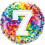 Age 7 Rainbow Confetti Foil Balloon - 18 inch