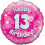 Pink Holographic Happy 13th Birthday Foil Balloon - 18 inch