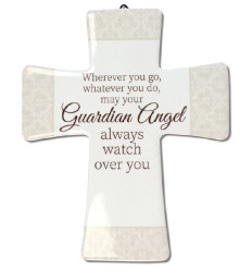 Guardian Angel Porcelain Message Cross