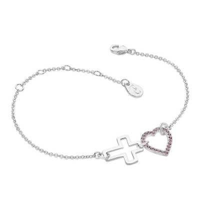Interlocking Heart & Cross Bracelet - First Communion