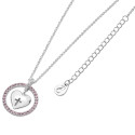 Heart In Pink CZ Halo Necklace - First Communion