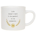 White Thoughtful Words Ceramic Mug Life