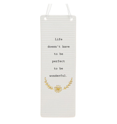 White Thoughtful Words Rectangle Plaque Life