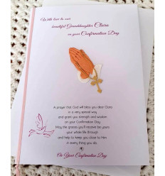 CONFIRMATION Personalised Card Pink Dove