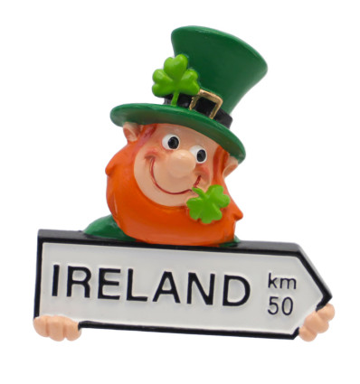 Fridge Magnet With Lep Holding Ireland Road Sign