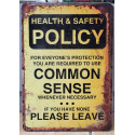 Funny Vintage Sign Wall Plaque for Decor Health and Safety Policy