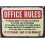 Funny Vintage Sign Wall Plaque for Decor Office Rules