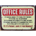 Funny Vintage Sign Wall Plaque for Decor Office Rules