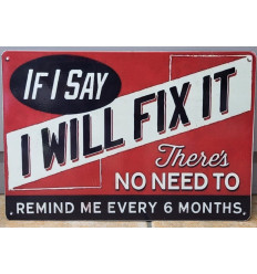 Funny Vintage Sign Wall Plaque for Decor I Will Fix it